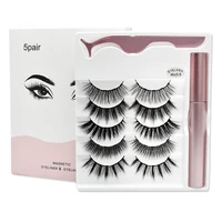 

China Wholesales Private Label Natural Looking 5 Pairs Magnetic Eyelashes with Eyeliner