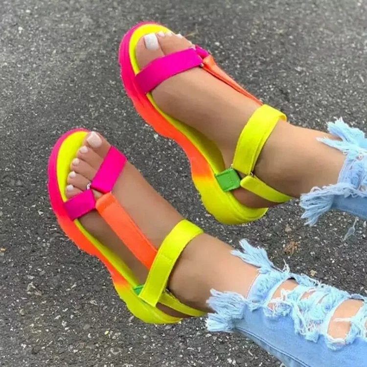 

Vendor sandals shoes for women summer fashion beach new casual flat sandals for ladies