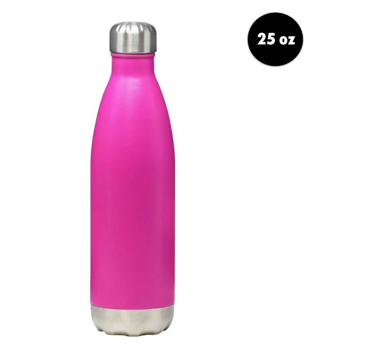 

Most Popular Top sell Cola shape water bottle food grade stainless steel 25oz double wall vacuum insulated bottle, Customized color