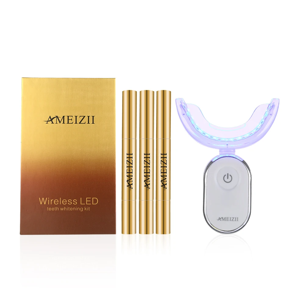 

OEM 28 LED Blue Light Teeth Whitening Lamp Machine Wireless Waterproof Touch Control Tooth Whitener Pen Kit blanqueador Dental