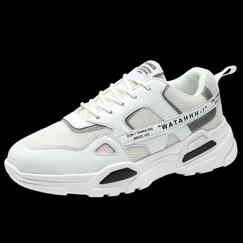 

2020 Men Sneakers Running Shoes Lightweight Sneakers Breathable Sport Shoes, Beige white black