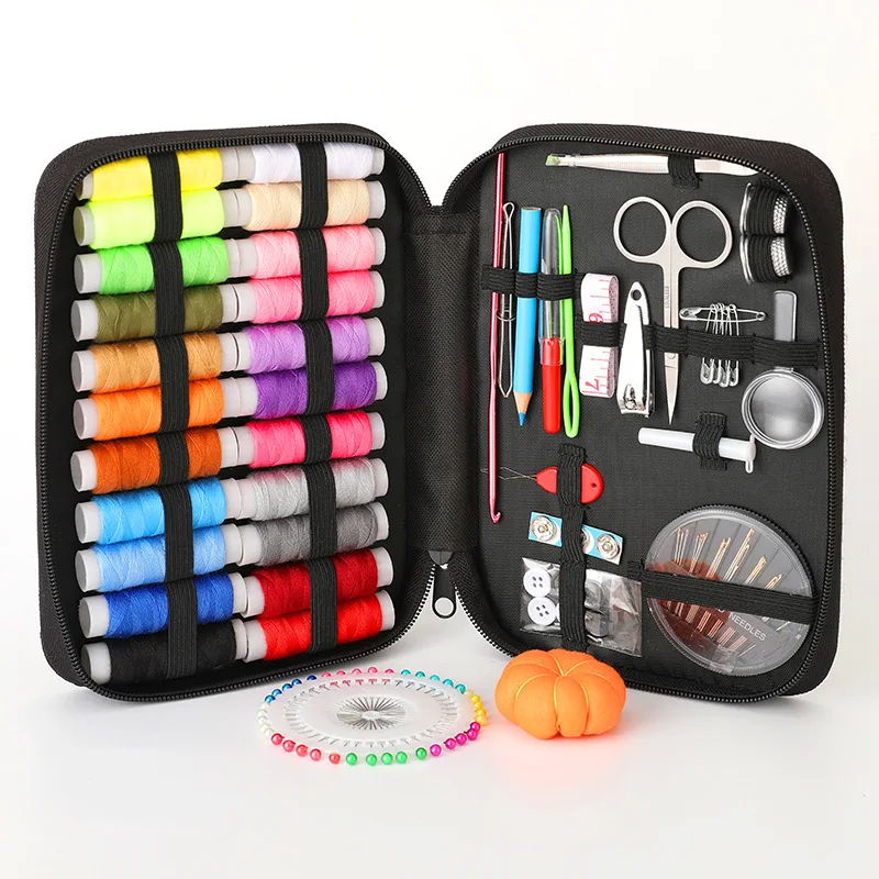 

drop shipping Protable 82Pcs Sewing KIT Beginners Home Portable Travel mini Sewing Kit set hot sale, As photo