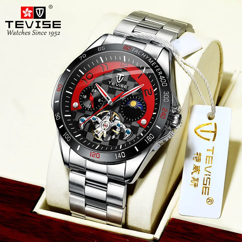 

Luxury Watch Mechanical Moon Phase High Quality Automatic Tourbillon Mechanical Man Watch, Optional