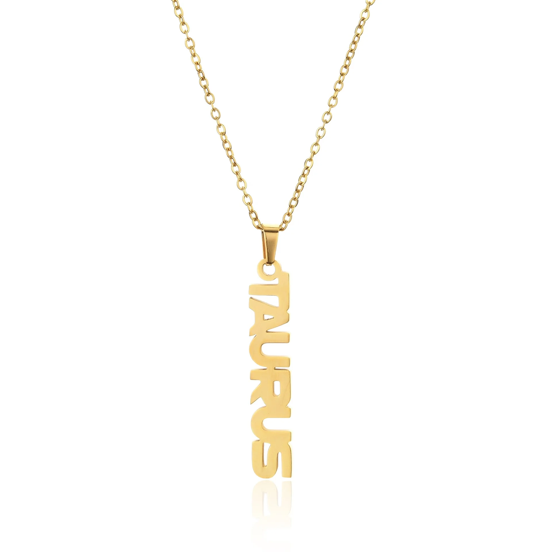 

zodiac sign neccklace gold plated stainless steel women jewelry charm pendant Arabia zodiac necklace, Silver gold