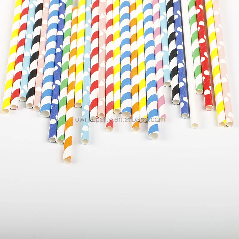 4 Ply Eco Friendly Printed Disposable Drinking Paper Straws