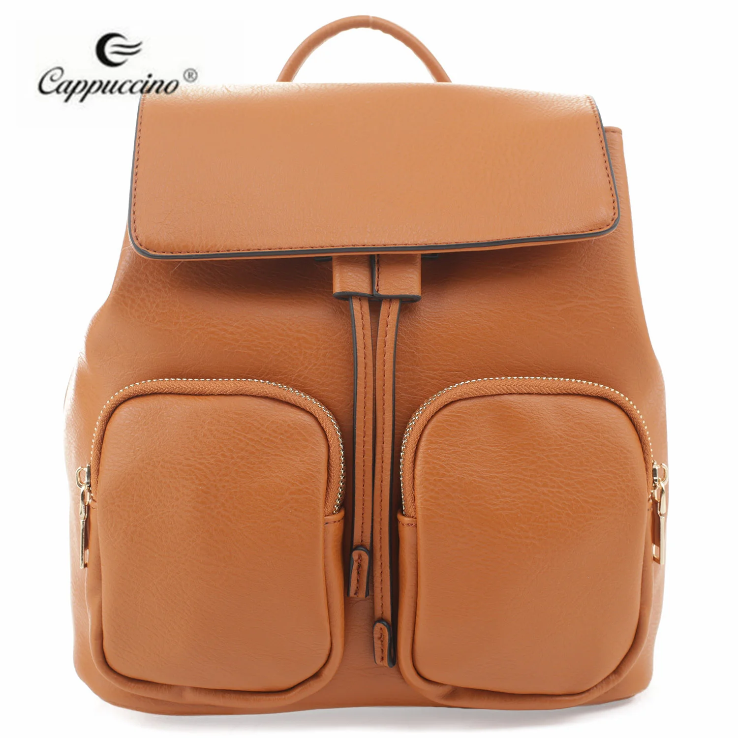 

Vintage PU Leather Drawstring Bag Outdoor Laptop School Backpack Women's Bags Girl Drawstring Backpack Fashion Unisex Plain