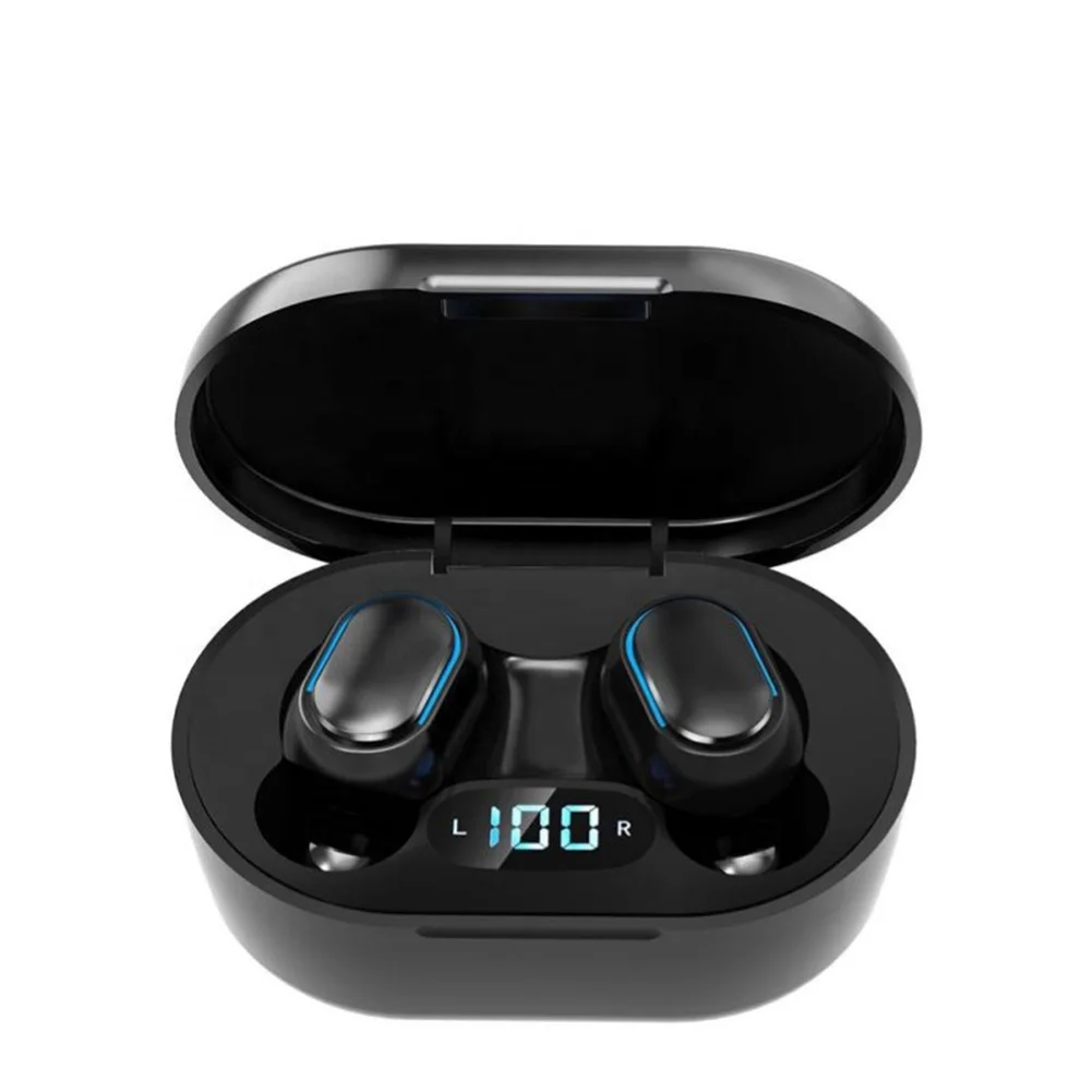 

Mini TWS in ear Waterproof LED Display E7S Sports noise cancelling True Wireless Stereo Earbuds earphone for iphone for samsung, Black ,white