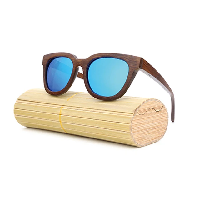 

Accept custom eco-friendly wooden retro sunglasses customized logo brown bamboo sunglasses, Natural wood color