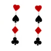 Custom Large Capacity Long Acrylic Black and Red Funny Poker Earclip For Youth