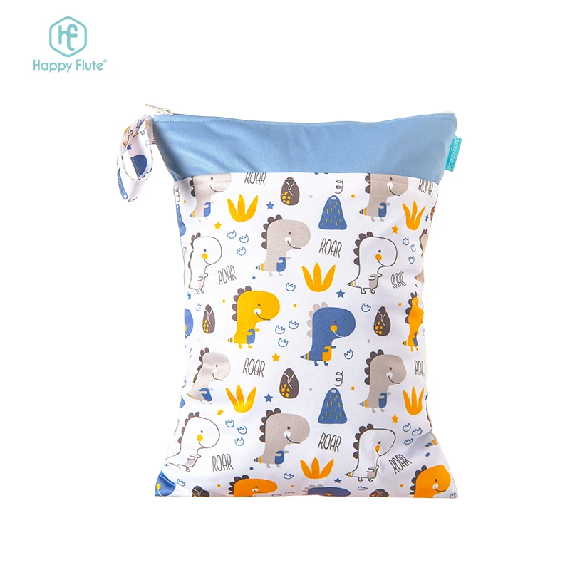 

Happy Flute 100 % Polyester Diaper Bag Reusable Washable Cloth Wet Bag, Customized colors