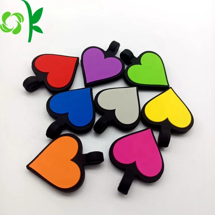 

OKSILICONE Pet Name ID Tag Personalized Sublimation Heart Shape Silicone Dog Name Tags Custom Logo Silicone Tags, Existing color/customized