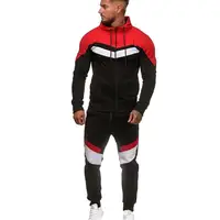 

Men's Jogging Full Tracksuit Hoodies Gym Contrast Fleece Joggers Set Tracksuit Top & Bottoms Set