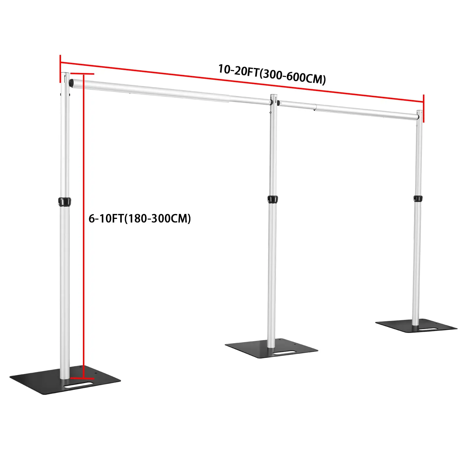 6-10' Tall X 10-20' Wide Wedding Arch Backdrop with Aluminum Stand Elegant Wedding Decorations
