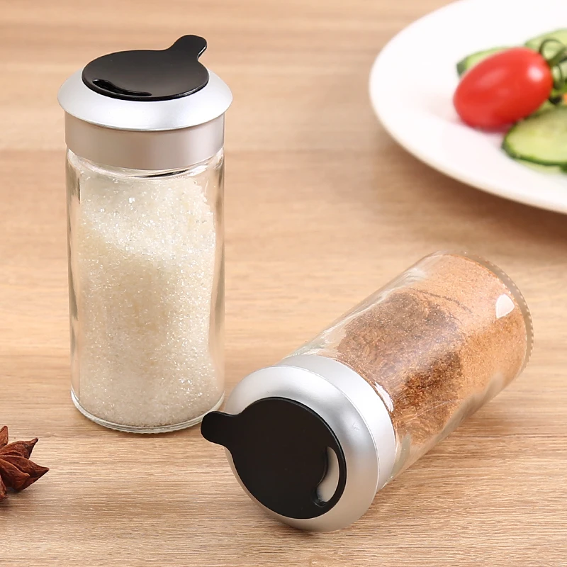 

80ml salt spice glass bottle for condiment with plastic lid