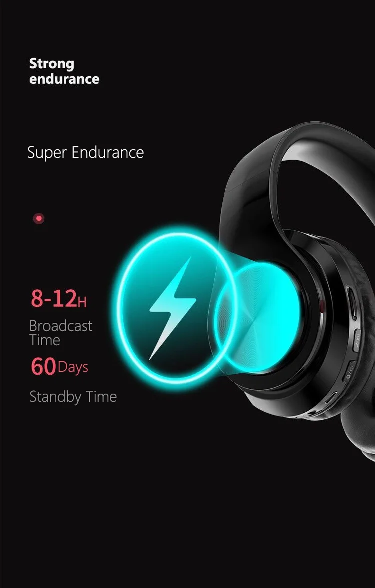 B39 headphone over ear wireless bt headset with microphone support tf card mp3 player with led colorful breathing lights - ANKUX.COM
