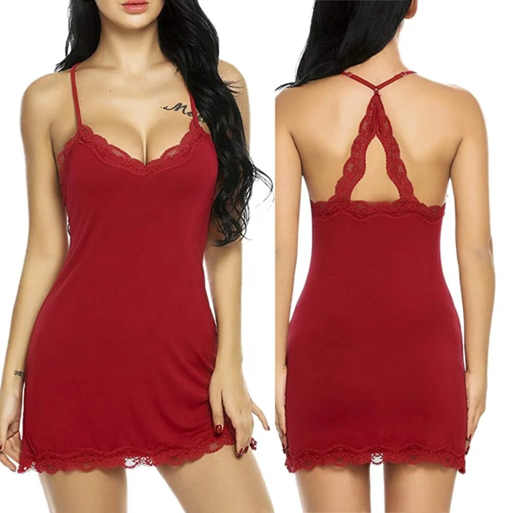 

SFY1019 women sexy lace dress sleepwear, Black,drak blue,red