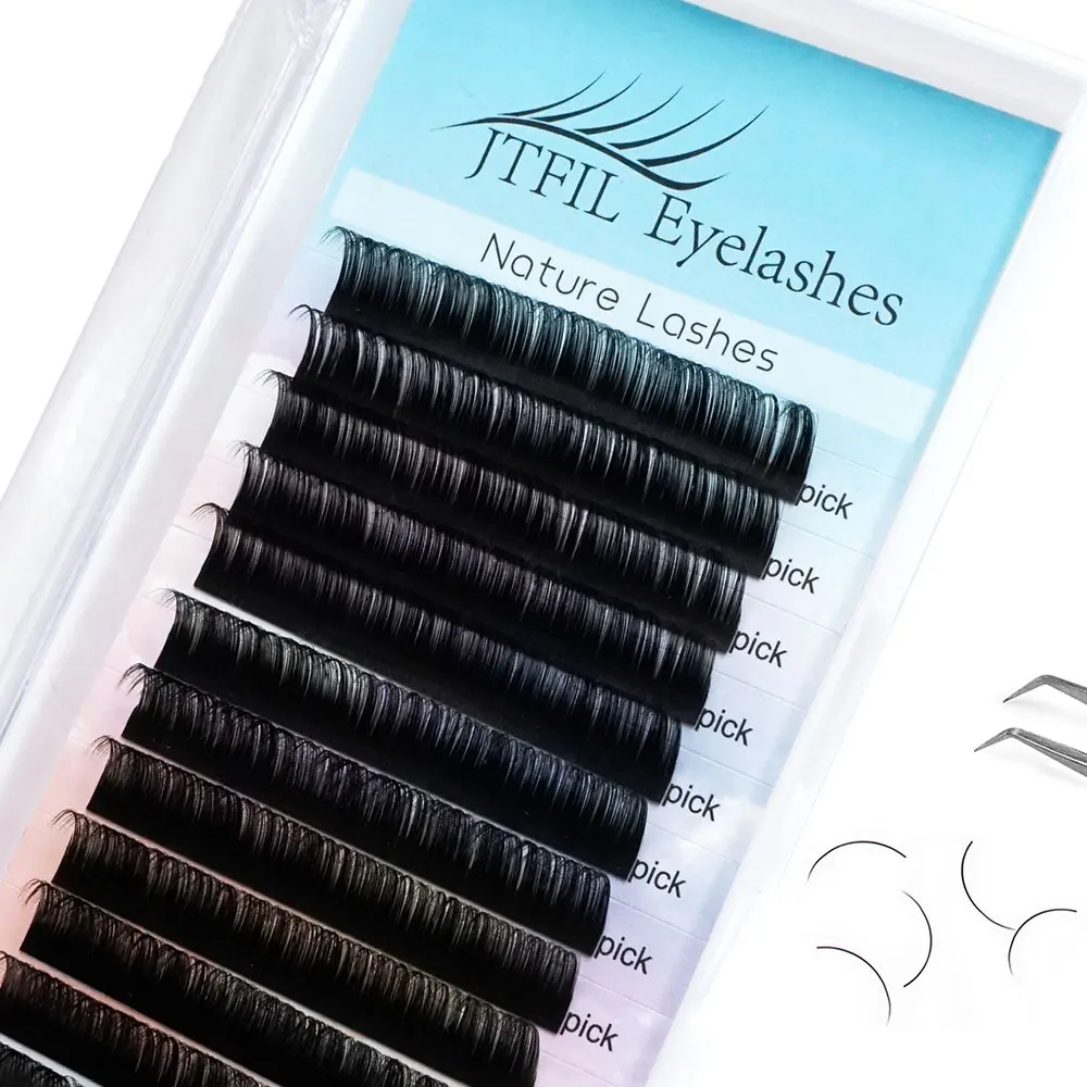 

JTFILe 25 MM C Curl Korea Orgnizer Logo Single Vendor Supplies Matte Soft Faux Mink Eye Lash Natural Premium Lash Extentions