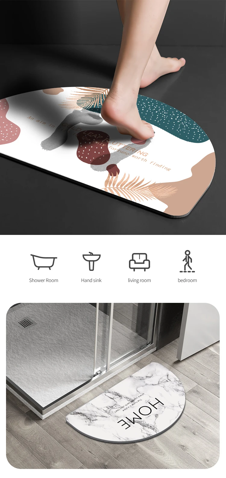 half round diatomite bath mat high-grade mat as a gift