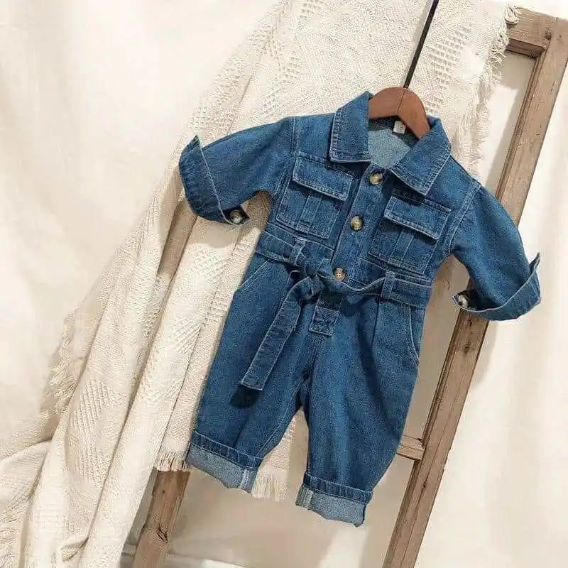 

Toddler Kid Baby Romper Spring Casual Long Sleeve Denim Jumpsuit One-piece Jumpsuit Playsuit Baby Clothes Outfits