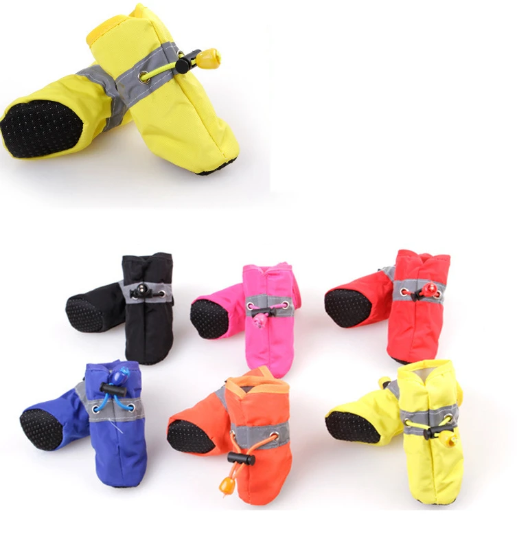 

4pc/set Paw Protector Dog Boots Soft Sole Nonslip Dog shoes, 3color as chose