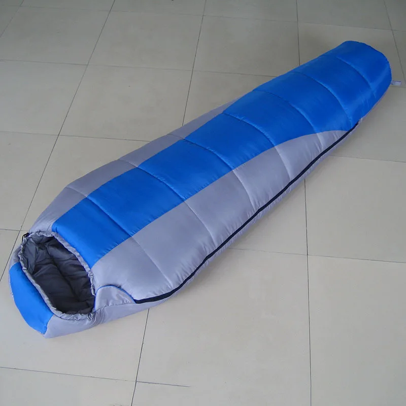

New style high quality down mummy heated sleeping bag on sale, The color is sent randomly