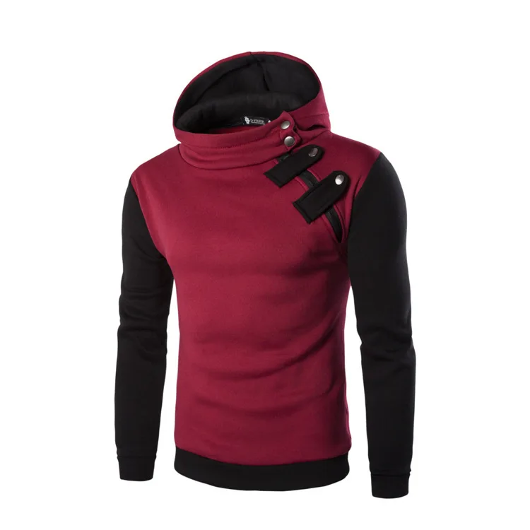 

Men's Hooded Sweatshirts Fashion Diagonal Zipper Design Hoodie Coats Casual Sports Hoodies