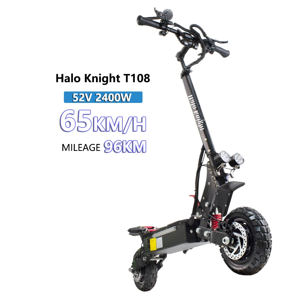 

Electric Scooters EU Warehouse 10inch Tires Scooter Dual Brake Adjustable Height Skateboard 52V 2400W E scooter Street Legal