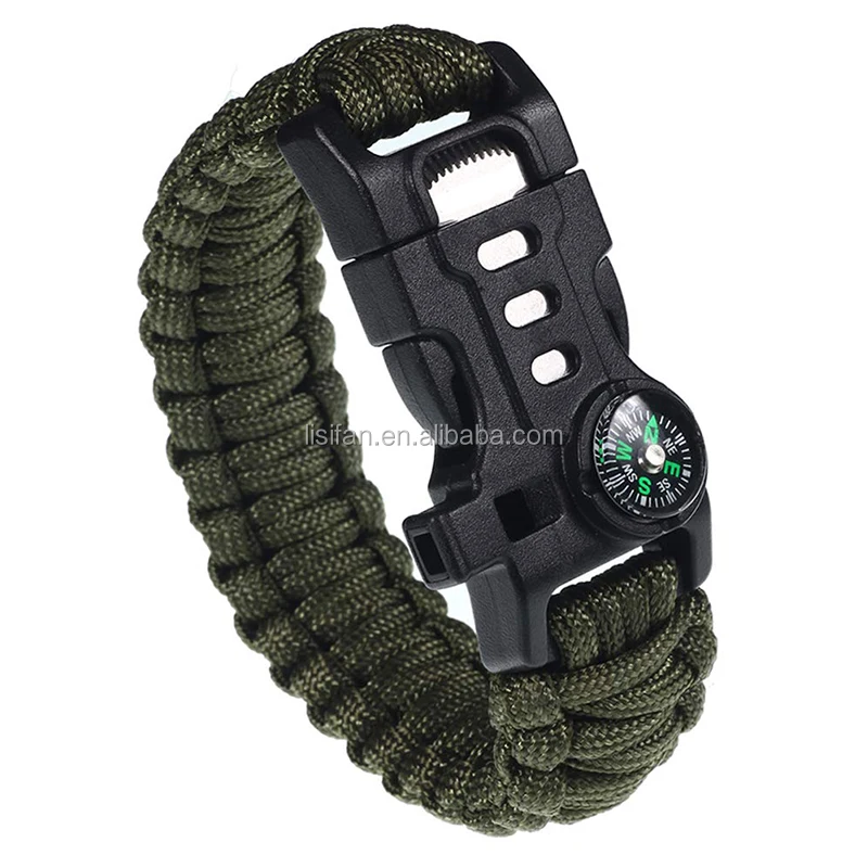 

Outdoor SOS Emergency Tactical Emergency Gear Kit Survival Paracord Bracelet for Hiking Traveling