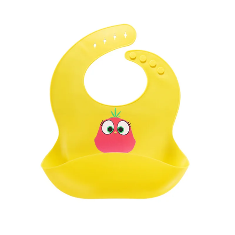 

Custom Logo Food Grade Silicone Waterproof Adjustable Snaps Baby Bibs for Infants and Toddlers with Food Catcher Pocket