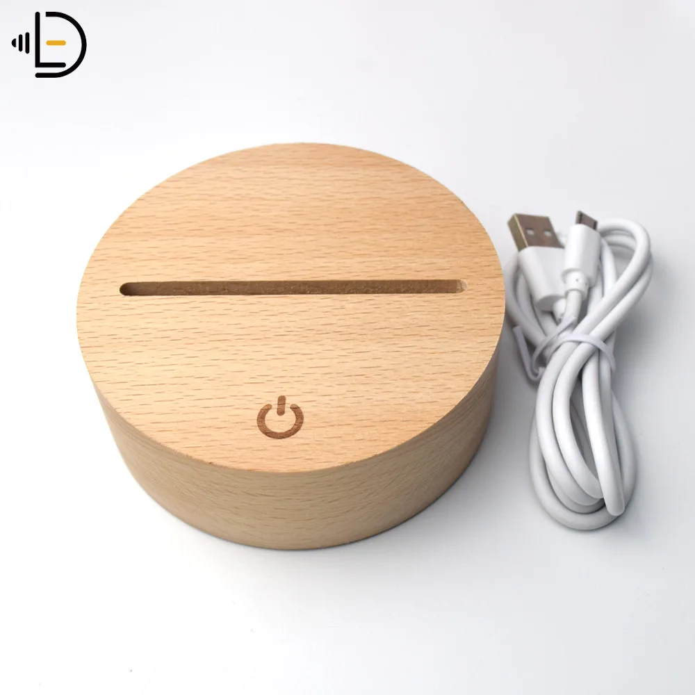 Wholesale Rgb Timber Wooden Led Night Light Base Usb Battery Operated ...