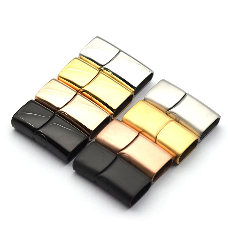 

Wholesale 316L Stainless Steel Magnet Clasps Gold Wrap Womens Leather Bracelet Magnetic Clasp Jewelry Components Supplies Making, Custom color is acceptable