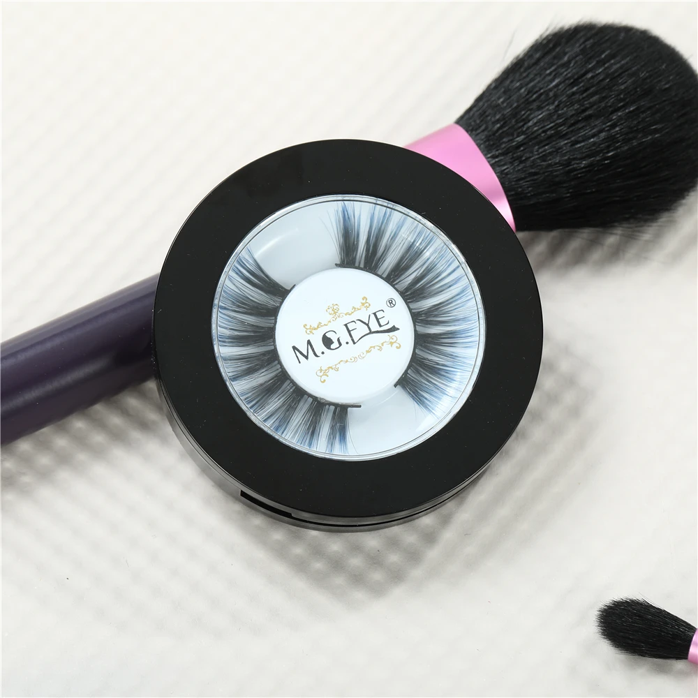

Mixed Color Glitter Box Long Strip Full Lash Black Stars Solor packaging Color kit Plastic Tray 3D Real Mink Eyelashes