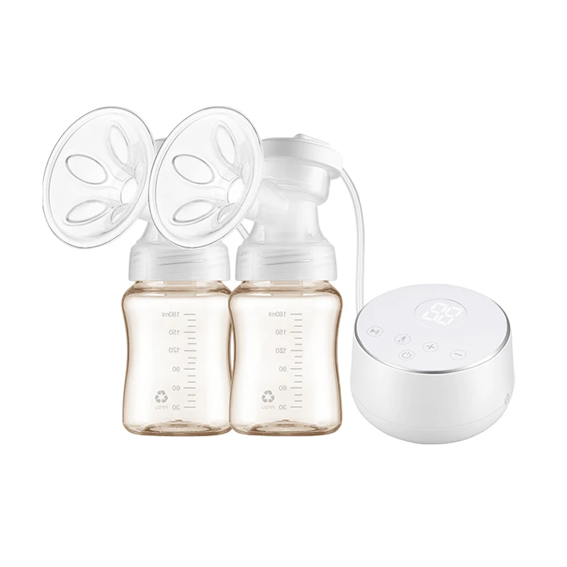 

free bpa breast milking machine for woman electric feeding supplies double breast pump portable 2020, Nice yellow bottle