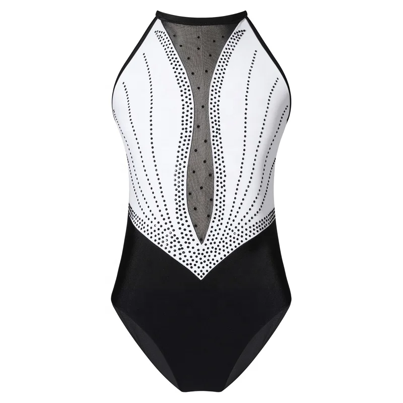 

Wholesale Custom Sleeveless Rhinestone Rhythmic Gymnastics Competition Performance Skating Leotard