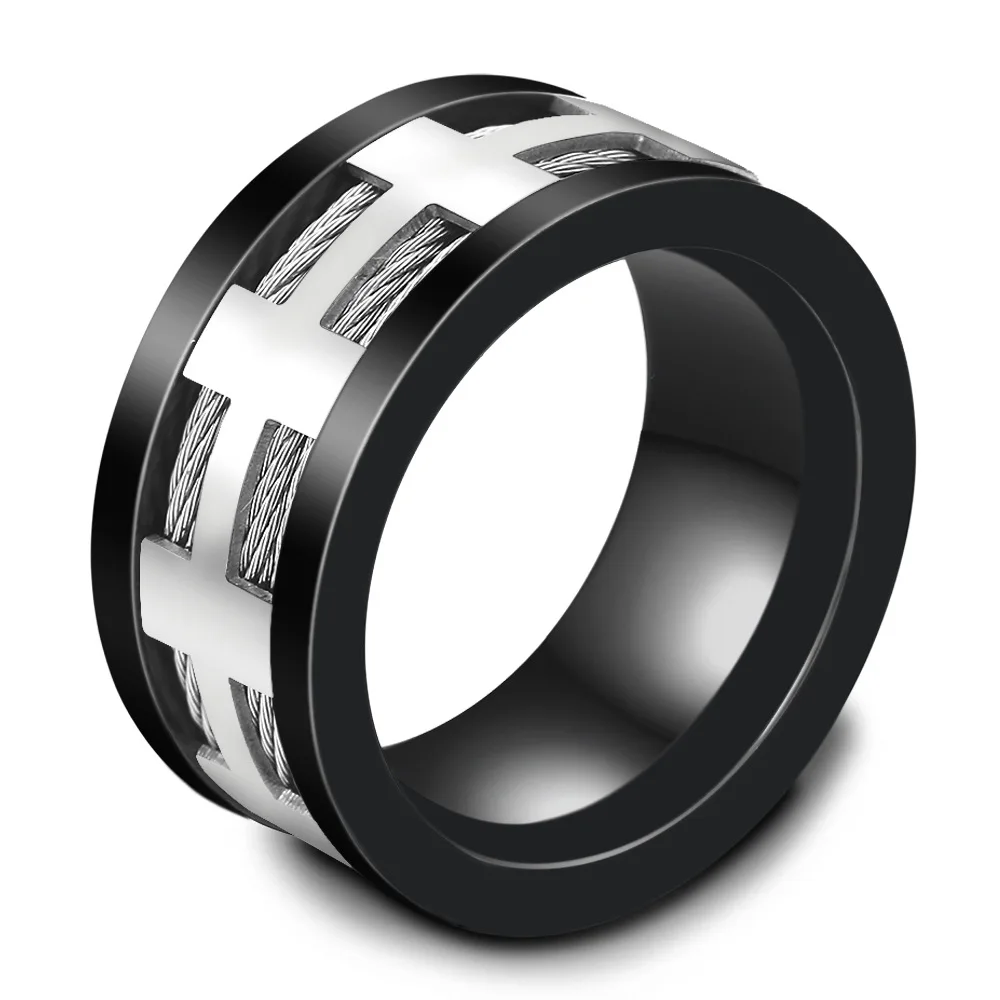 

Reasonable Price Men's Punk Rock Ring 316L Stainless Steel Turkish Rings Men Party Jewelry Cool Black Wire Rings For Male