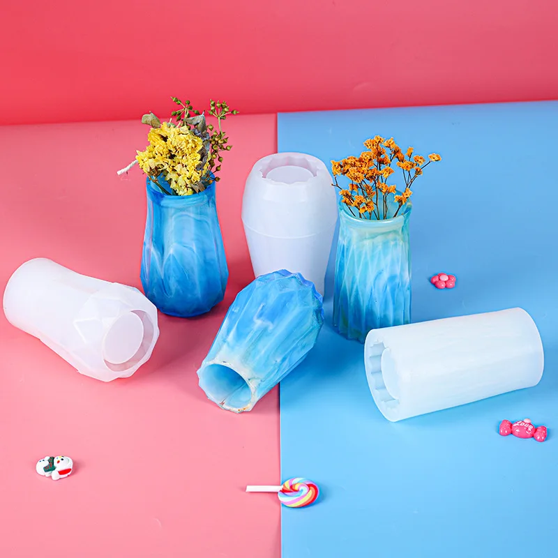 

Eway Supplier wholesale 10cm vase molds silicone, White/pink