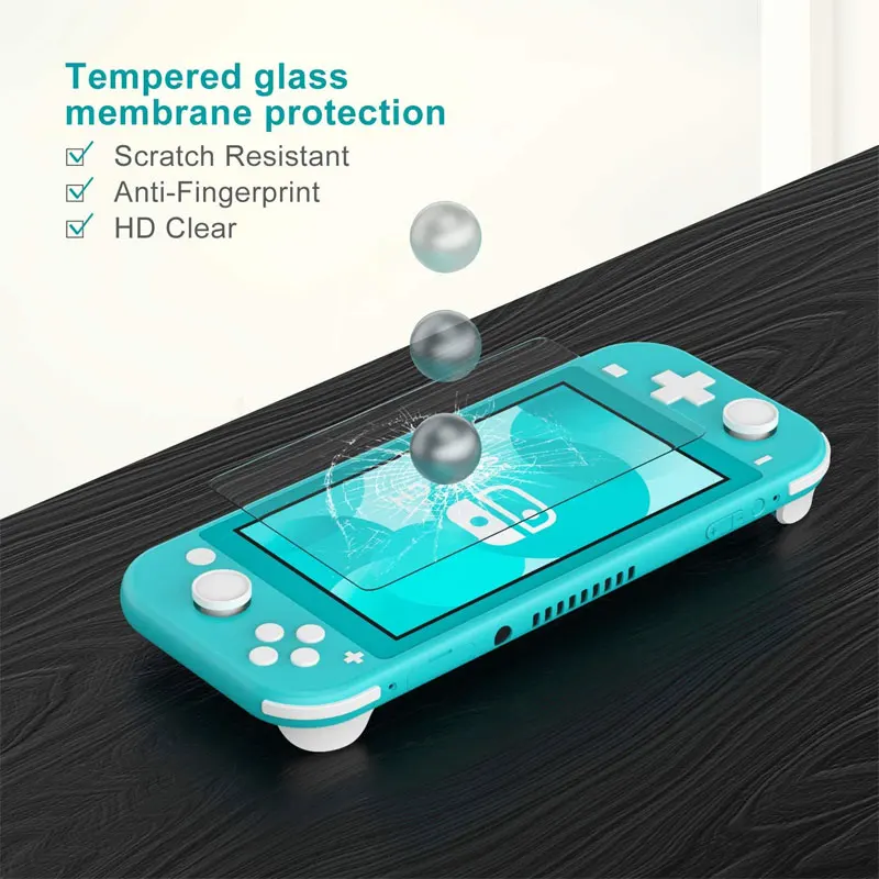 
Aolion Carrying Case for Nintendo Switch Lite 8 in 1 Clear Protective Case Cover and Glass Screen Protector Accessories Kits 