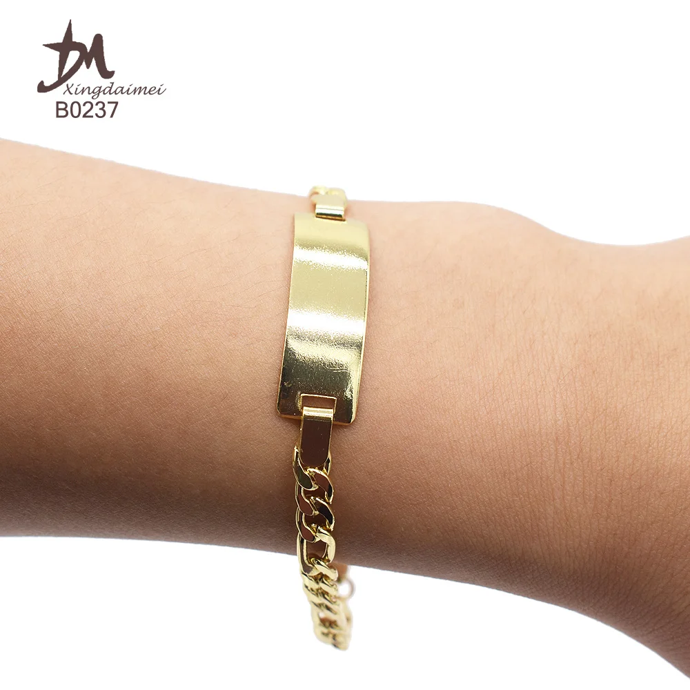 

B0237 new fashion design 18k gold women bracelet Cuban link bracelet
