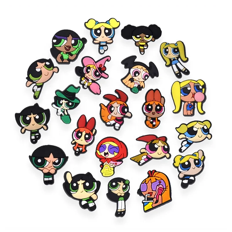 

Powerpuff girls Shoe Charms US cartoon Anime Croc Charms For Clog Shoes Accessories, Accept customized