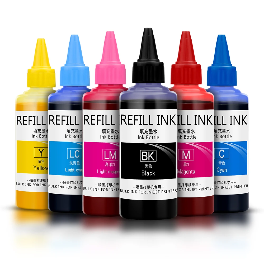 

Ocbestjet Sublimation Dye Ink Offset Printing Ink 100ML 6 Color Refill Ink For Ep Expression Photo HD XP-15000 15010 15080