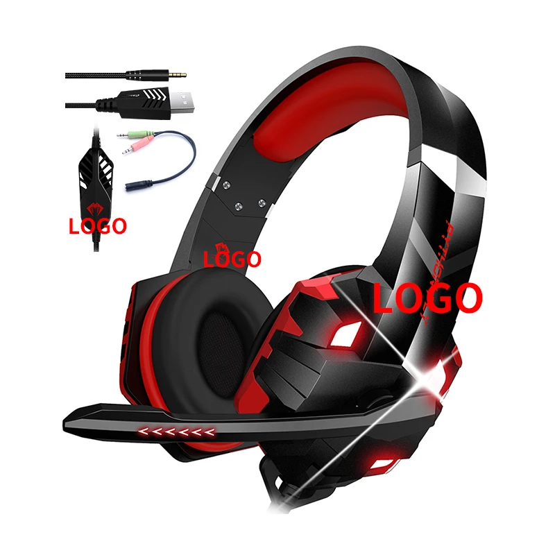 

Free sample earphones 7.1 ps4 led lights audifonos gamer headphones pc auriculares gaming headset With microphone for computer