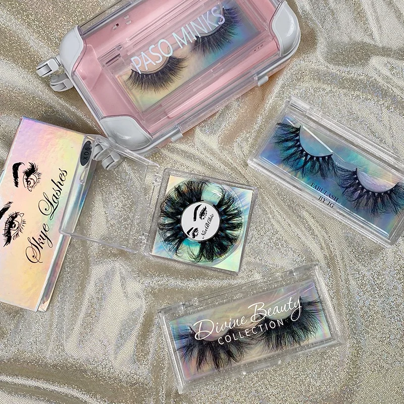 

luxury fluffy 25mm mink mini suitcase eyelashes box packaging clear custom lash case with diamond