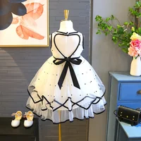 

Children's summer backless wave dress with a fluffy skirt