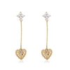 95584 xuping latest design magnetic love heart dangling earring in 18k plating for girls