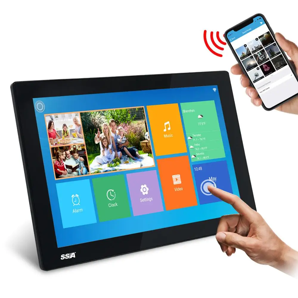 

Wholesale 10 Inch Wifi Digital Photo Frame 1280x800 Touch Screen Multi-functional