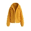 Hot Selling Autumn Winter Ladies Oversize Hooded knitted Casual Cardigan Sweater