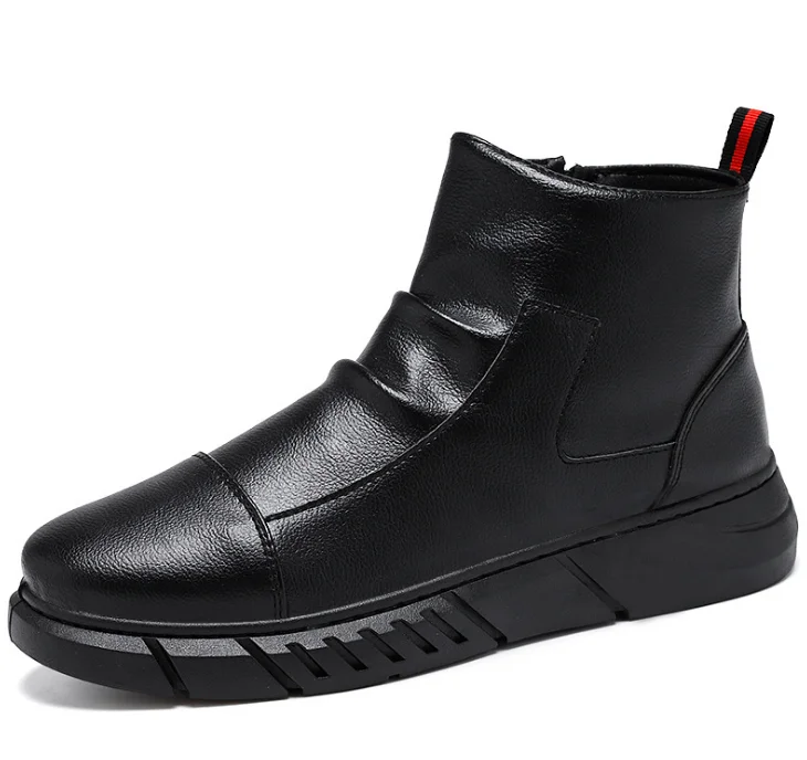 

2022 Fashion Casual Men's British PU High Top Soft Sole martin boots new style mens