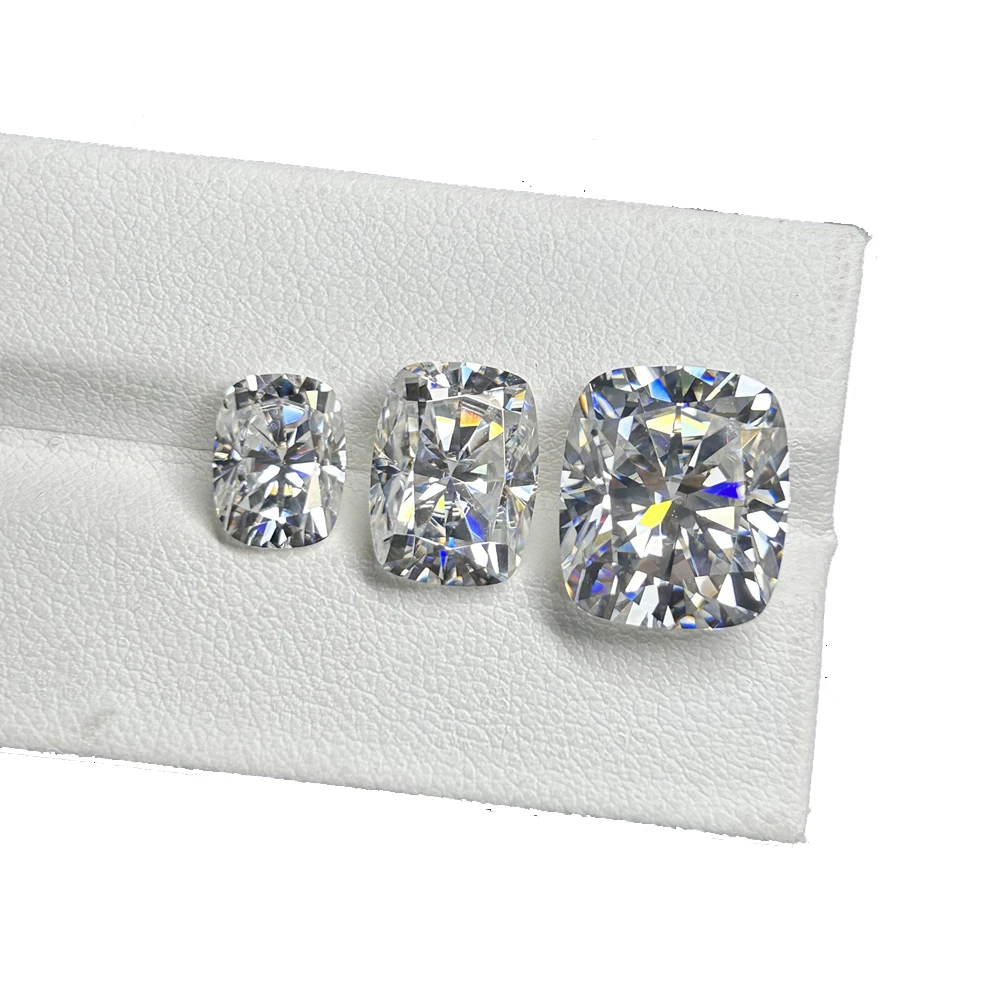 Long Cushion D VVS White 8x10mm 6x8mm Elongated Cushion Cut Moissanite Diamond Gemstone