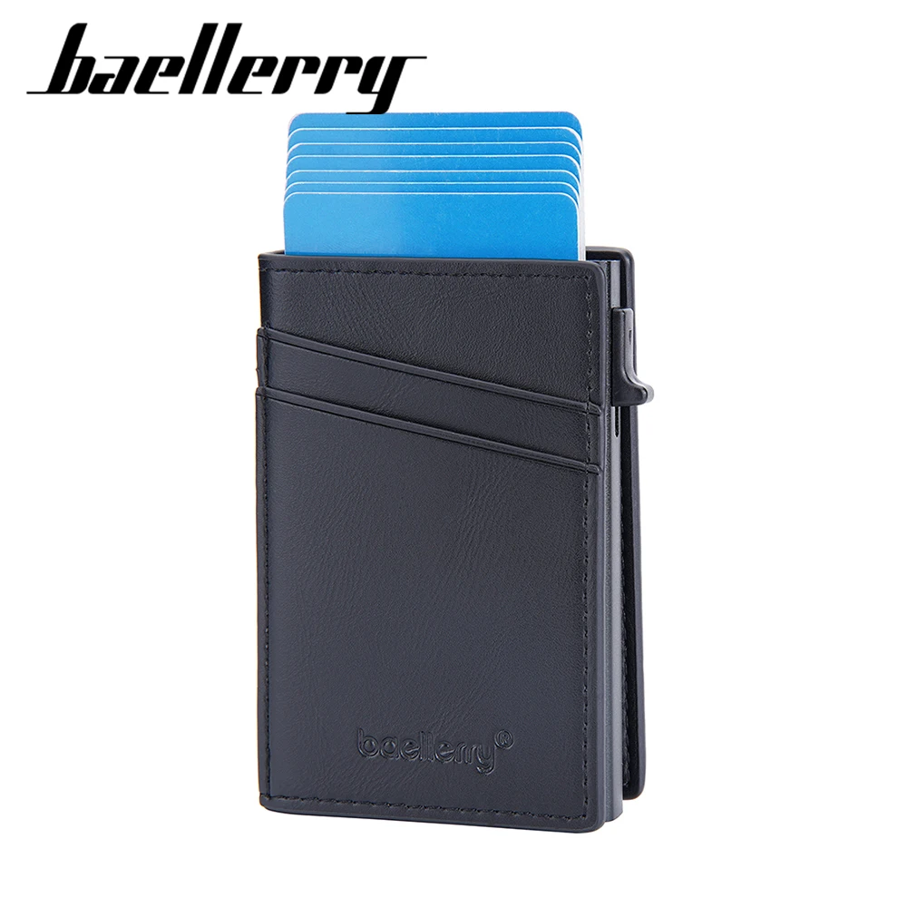 

Baellerry Men RFID Vintage Aluminium Box Card Wallet Credit Card Holder Men Pop-up Wallets