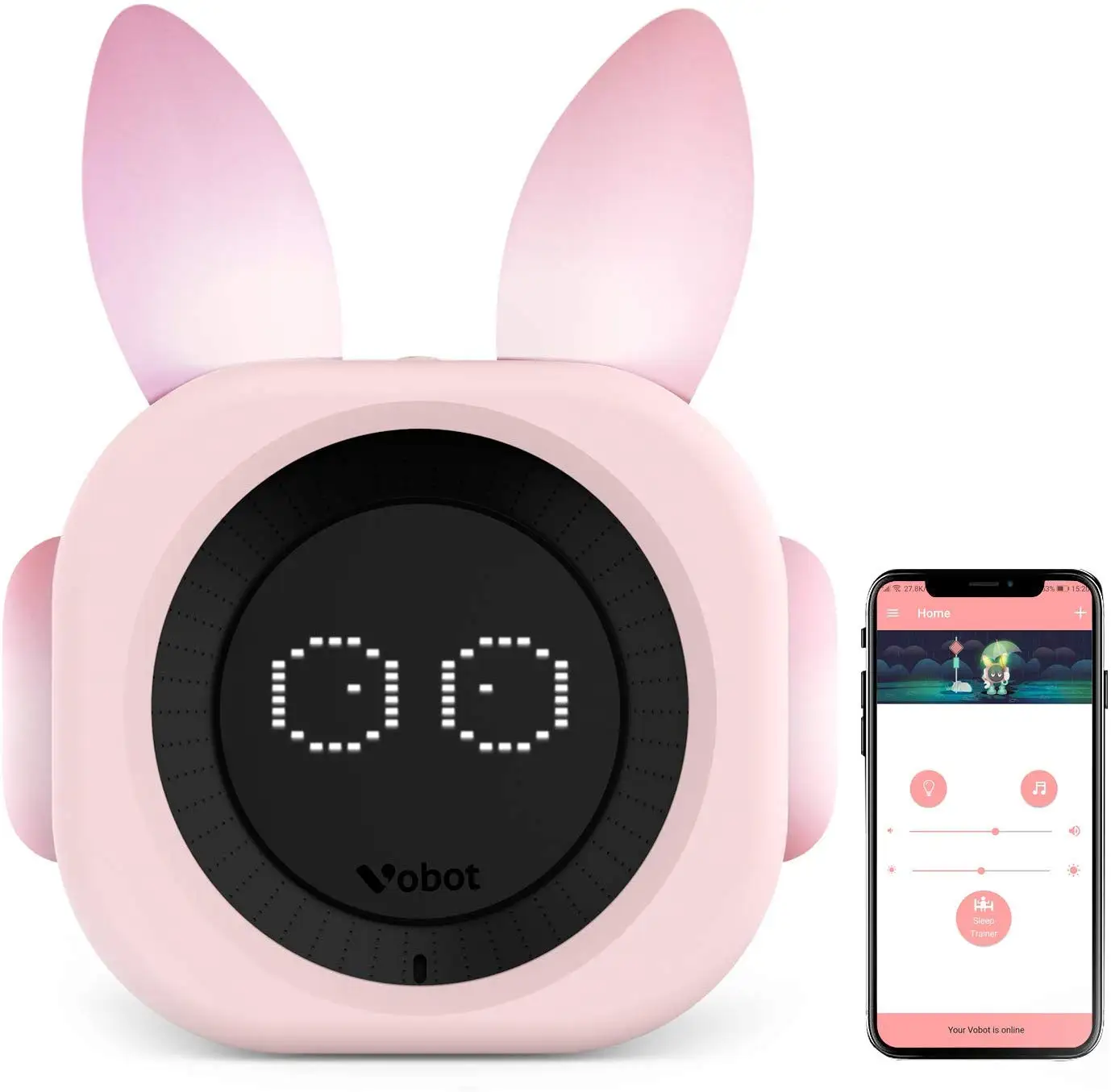 

VOBOT Bunny Kids Alarm Clock, Smart Alarm Clock With Night Lights, Customized color
